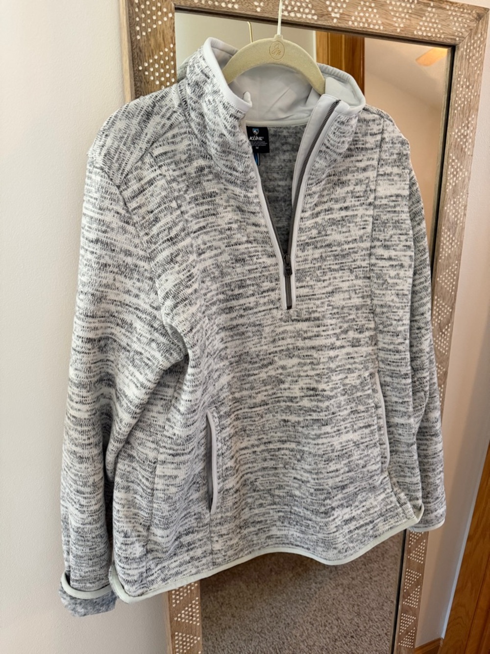 Kuhl Heathered Gray Quarter-Zip Knit Pullover - sz medium